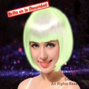 PELUCA CORTO GLOW (BRILLA EN LA OSCURIDAD)  X 1 PS